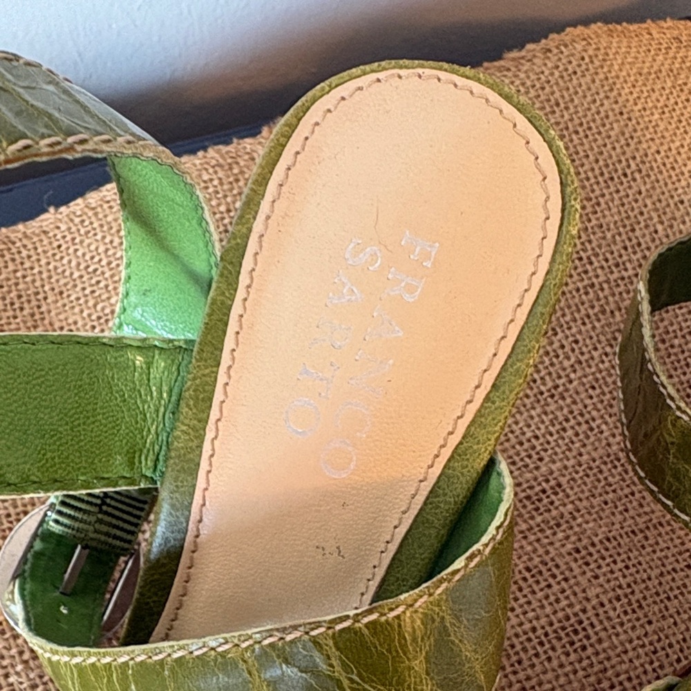 Franco Sarto Green Strappy Heeled Sandals - Picture 2 of 12